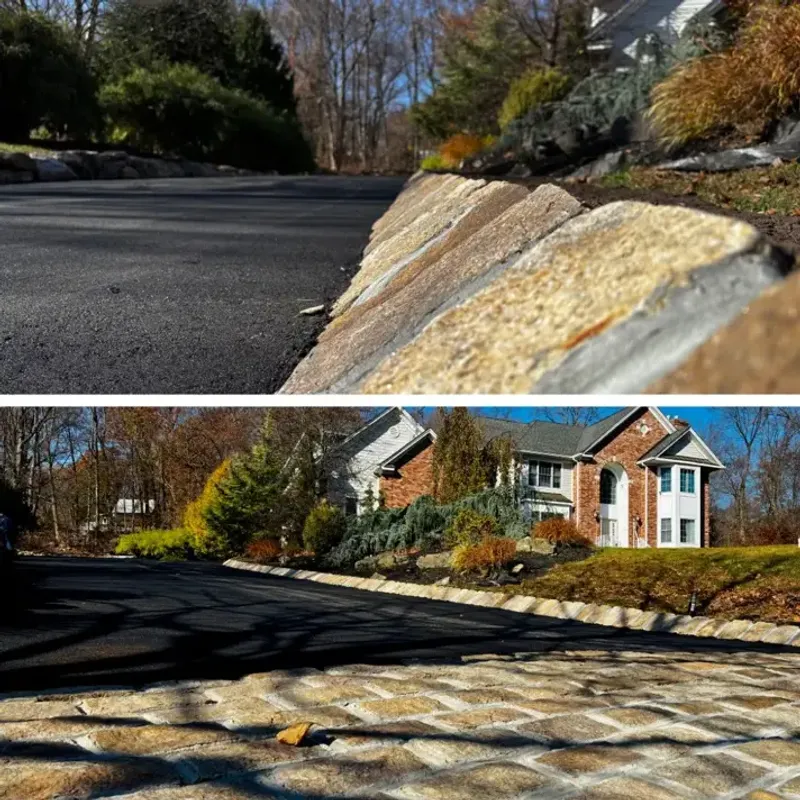 Belgium Block Installation in NJ | Decorative Stone Borders - Work in Progress - MAC Paving and Sealcoating